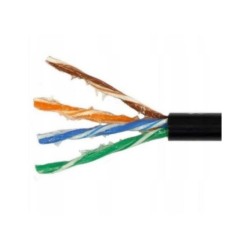 kabel U/UTPw kat.5e 4x2x0,5 czarny UV żelowany