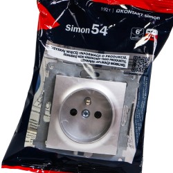 Simon 54 Gn poj z/u 16A IP20 srebrny DGZ1Z.01/43