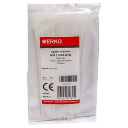Opaska zaciskowa biała OPK 160/2,5 op.100szt ERKO