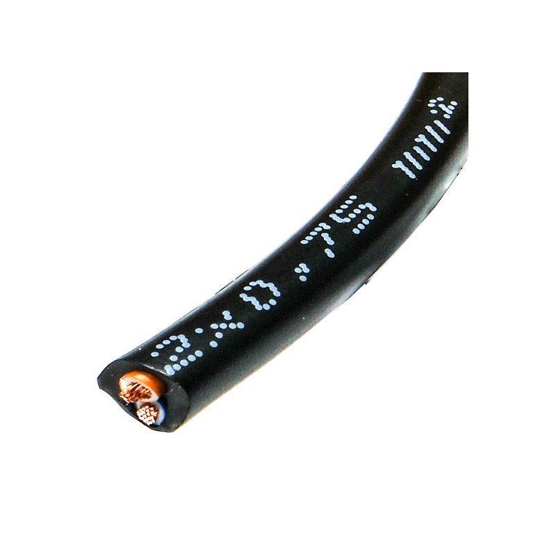 Przewód H03VV-F OMY 2x0,75 czarny Elektrokabel 1m