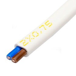 Przewód płaski OMYp 2x0,75 biały Elektrokabel 1m