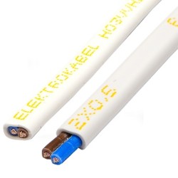 Przewód płaski OMYp 2x0,5 biały Elektrokabel 50m