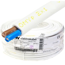 Przewód płaski OMYp 2x1 biały Elektrokabel 50m