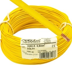Przewód instalacyjny Lgy linka 0,5mm żółta 100m
