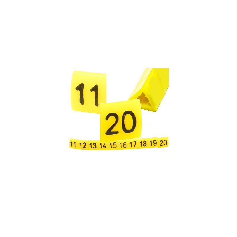 Oznacznik przewodów OZ-1 11-20 żółte 100szt