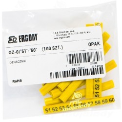 Oznacznik przewodów OZ-0 51-60 żółte 100szt