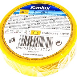 Taśma izolacyjna duża 19mm 20m żółta KANLUX