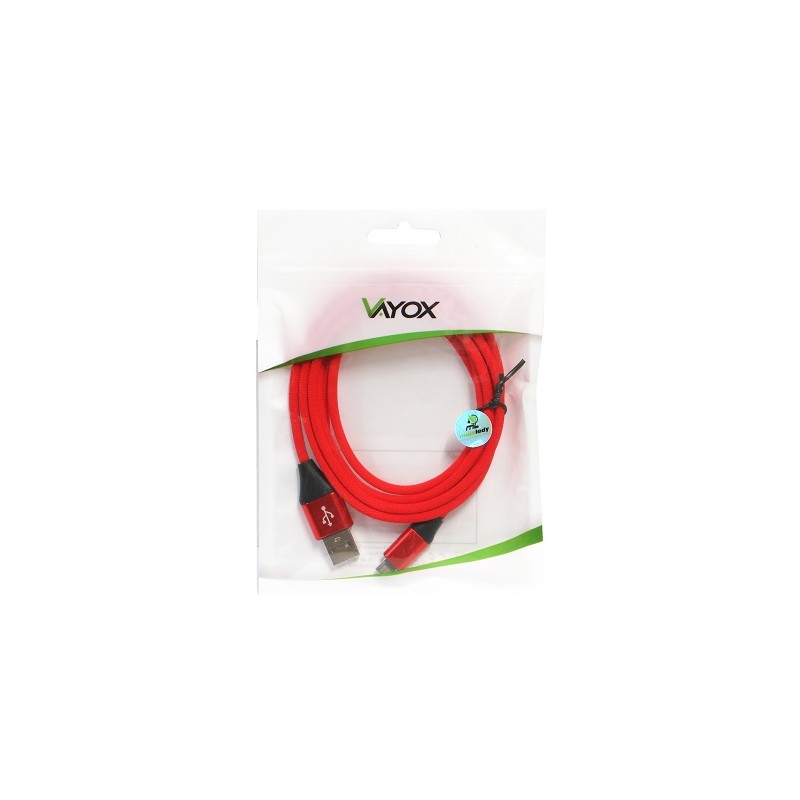 Kabel USB micro USB czerwony 1,5m VA0004 VAYOX