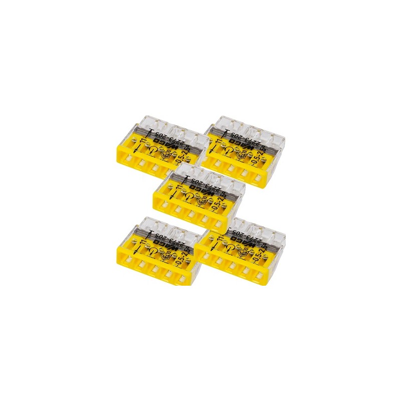 Szybkozłączka 5x0,5-2,5mm WAGO 2273-205 żółta 5szt